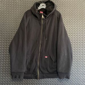 Wrangler Black Work Wear Fleece Lined Full Zip Up‎ Sweater Men's Size 2XL